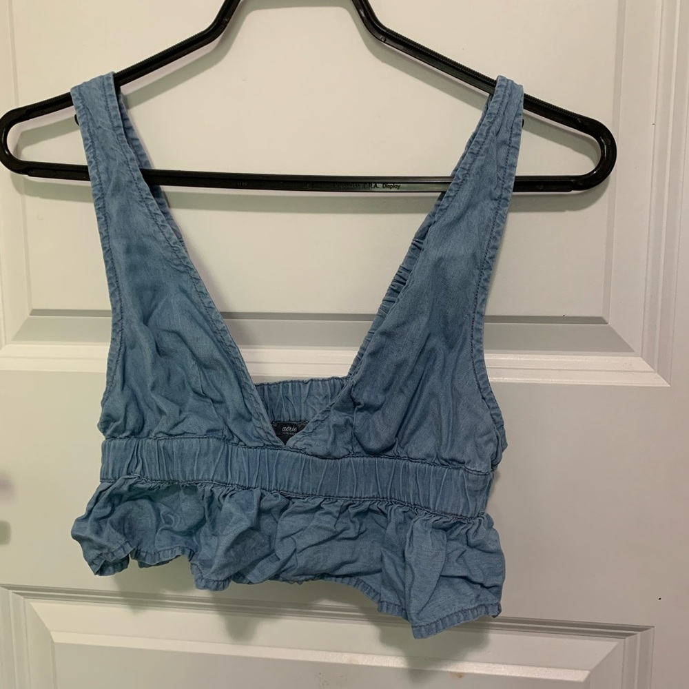 Jean crop top from aerie size small